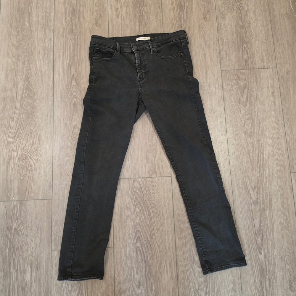 Levis 312 Shaping Slim Jeans Black Denim Mid Rise Size 31 Womens stretchy